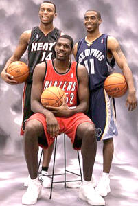 Daequan Cook, Greg Oden and Mike Conley, Jr.