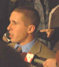 WR Brian Hartline speaks to the media