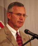 Ohio State head coach Jim Tressel adresses the media during his weekly press conference