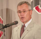 Ohio State head coach Jim Tressel adresses the media during his weekly press conference