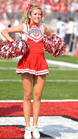 OSU Cheerleader in action during the Northwestern game