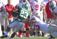 James Laurinaitis stops MSU Javon Ringer for one of his team-high 11 tackles (Photo: The Ozone