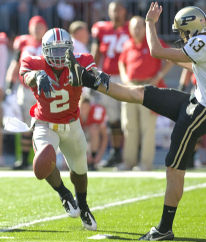 Malcolm Jenkins blocks Purdue's Chris Summers punt in the 1st quarter (The Ozone)