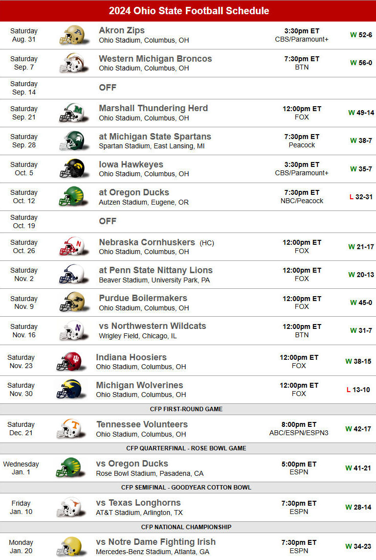 OSU 2024-25 Schedule