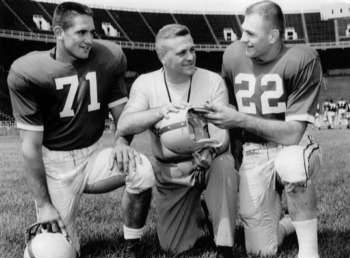 Woody Hayes and one his of his teams from the early years at Ohio State